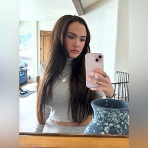 AFRM Heather Grey Esin Turtleneck and Skirt Set